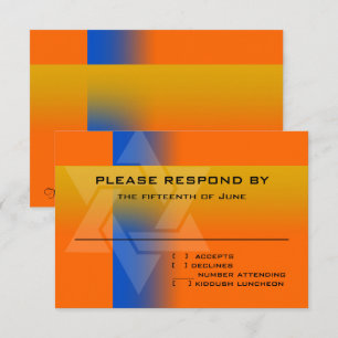 RSVP Card Blue and Yellow on Any Colour