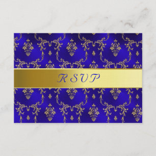 RSVP Card--Blue & Gold Card