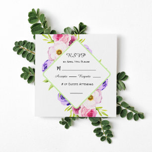 RSVP Card Elegant Watercolor Floral Wedding