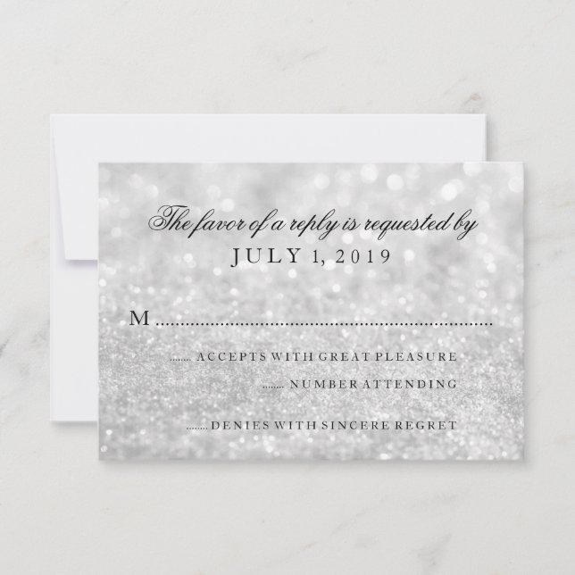 RSVP Card - Lit Silver Glit Fab (Front)
