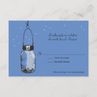 RSVP Card Mason Jar and Fireflies
