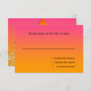 RSVP Card Orange to Pink Ombre with Star
