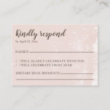 RSVP card please respond modern blush