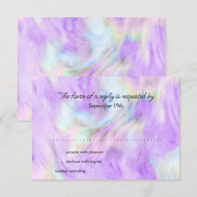 RSVP Card Purple Tie Dye Design (Front/Back)