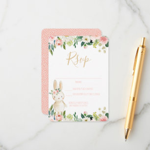 RSVP Card Some Bunny Blush Floral