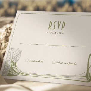 RSVP Card Tree in Bloom Mackintosh Art Nouveau