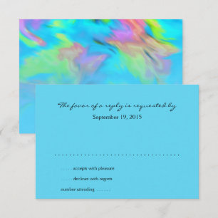 RSVP Card Turquoise Blue Lime Pink Tie Dye