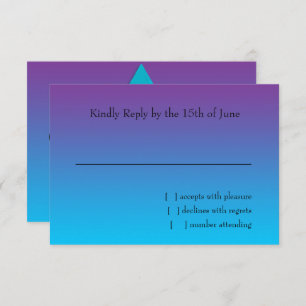 RSVP Card Turquoise to Purple Ombre with Star