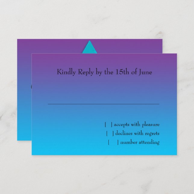 RSVP Card Turquoise to Purple Ombre with Star (Front/Back)