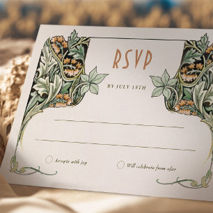 RSVP Card Victorian Grace Morris-Inspired Elegance