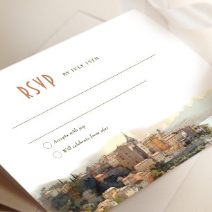 RSVP Card Watercolor Cote d'Azur France Riviera