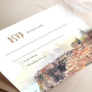 RSVP Card Watercolor Cote d'Azur France Riviera
