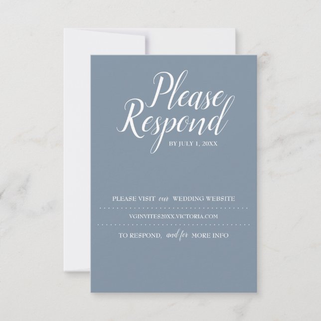 RSVP Card, Wedding Website (Front)