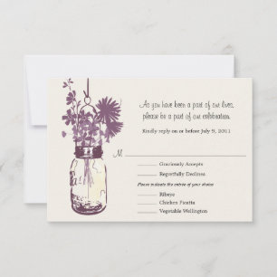 RSVP Card  Wild Flowers & Mason Jar