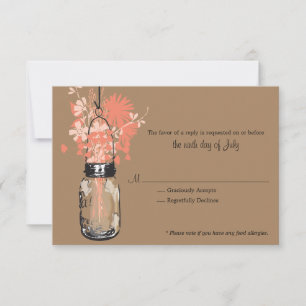 RSVP Card Wild Flowers & Mason Jar