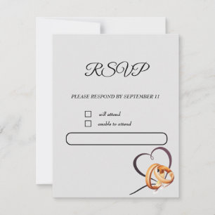rsvp card with weddin rings