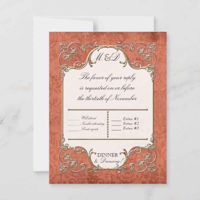 RSVP Cards Art Nouveau Roaring 20s Deco Style (Front)