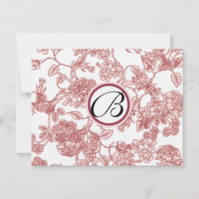 RSVP Cards-Black Roses Red Trim - faded pattern Card (Front)