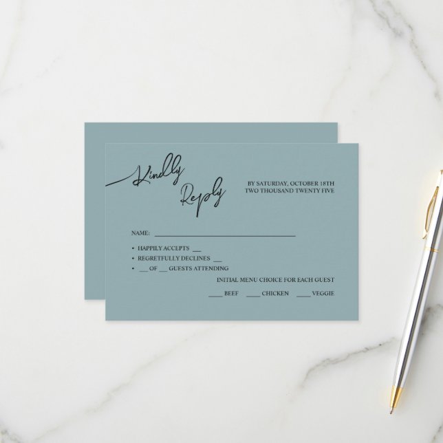 RSVP Cards Boho-chic wedding, pastel colours. (Front/Back In Situ)