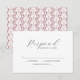 RSVP Cards Dusty Pink Pattern