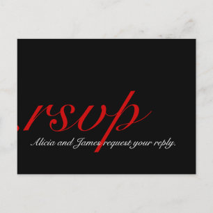 RSVP Cards for December Wedding Red