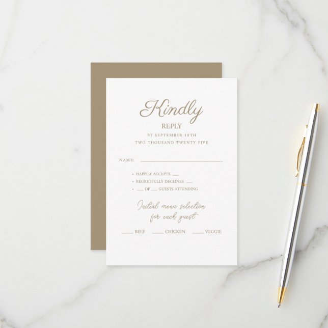 RSVP Cards for wedding. (Front/Back In Situ)