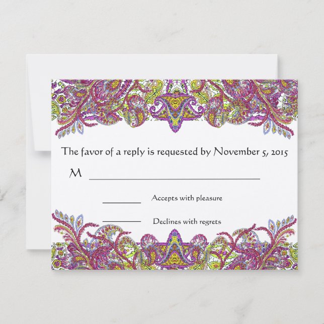 RSVP Cards-Require the 5 x 7 size Inivitations (Front)