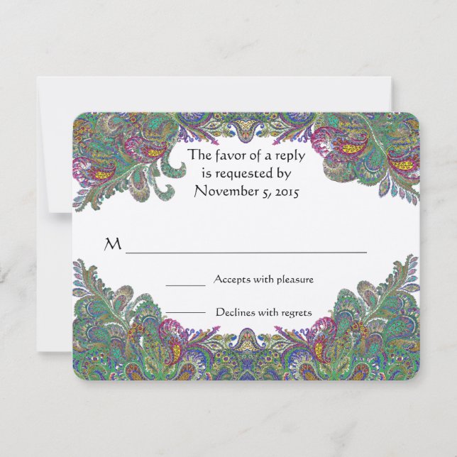 RSVP Cards-Require the 5 x 7 size Inivitations (Front)