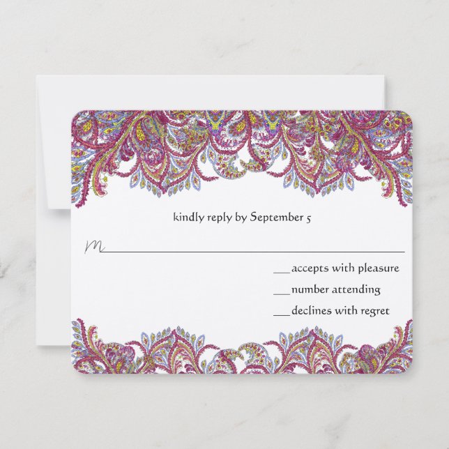 RSVP Cards-Require the 5 x 7 size Inivitations Card (Front)