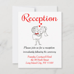 RSVP Cartoon Bride & Groom Reception Card