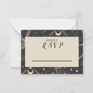 RSVP Celestial Boho Wedding Card