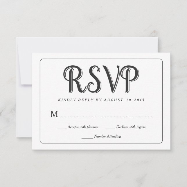RSVP Chalkboard Wedding Response Cards (Front)