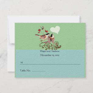 RSVP Chickadee  Love Birds Wedding Place Card