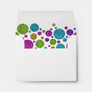 RSVP Colourful Glittery Dots on Any Colour Envelope