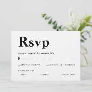 RSVP Crad with Bold Text Invitation