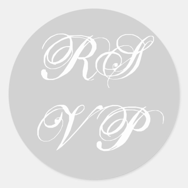 RSVP Custom Grey and White Sticker (Front)