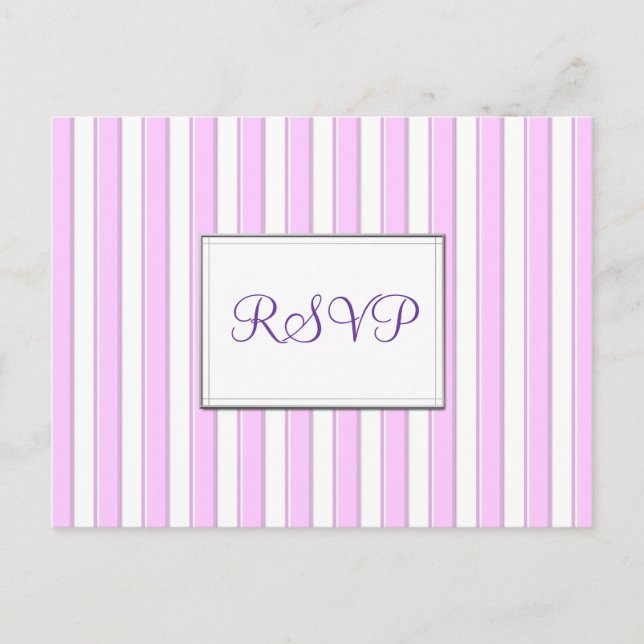 RSVP Custom Pink Stripes Postcard (Front)