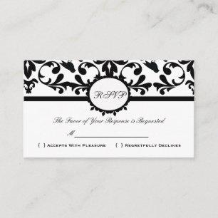 RSVP Damask Vintage Custom Wedding Response Card