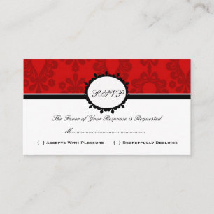 RSVP Damask Vintage Custom Wedding Response Card