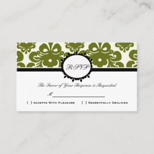 RSVP Damask Vintage Custom Wedding Response Card