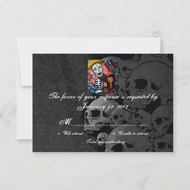 RSVP Day of the Dead Wedding Cards (Front)