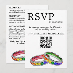 🌈 RSVP+Details LGBTQ Intertwined in Pride Enclosure Card