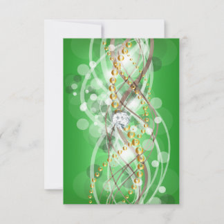 RSVP Elegant Lime Green Gold Diamond Jewel Party