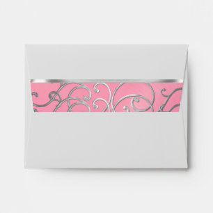 RSVP Elegant Pink and Silver Filigree Envelope