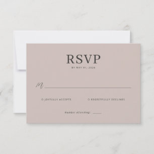 RSVP Elegant Taupe Serif Card
