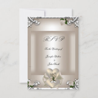 RSVP Elegant Wedding Cream Rose Silver White