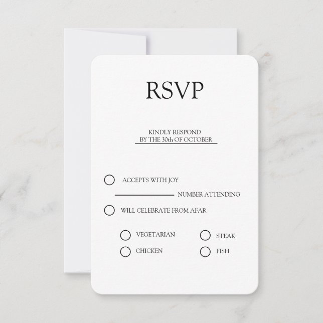 rsvp elegant wedding invitation bundle simple (Front)