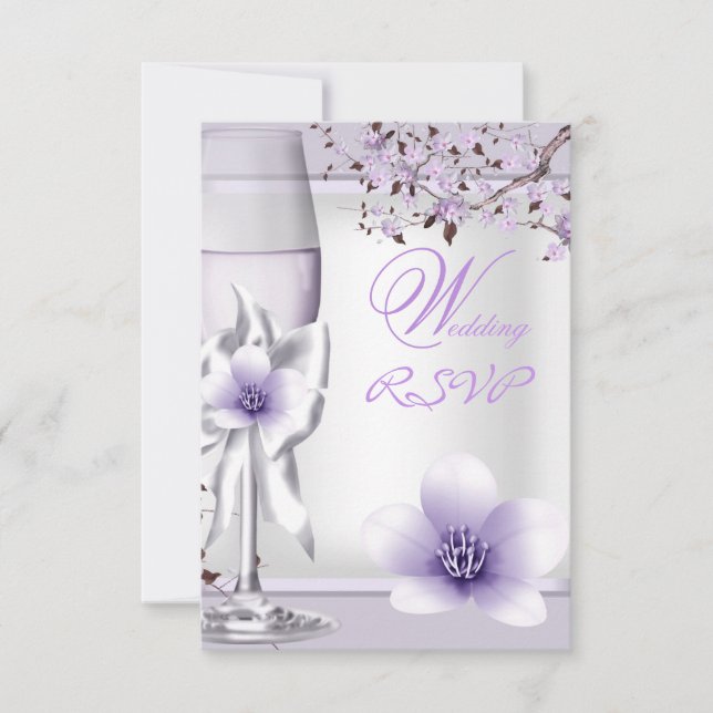 RSVP Elegant Wedding Lavender Purple Lilac 6 (Front)
