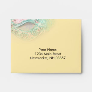 RSVP Elegant Yellow and Aqua Masquerade Envelopes