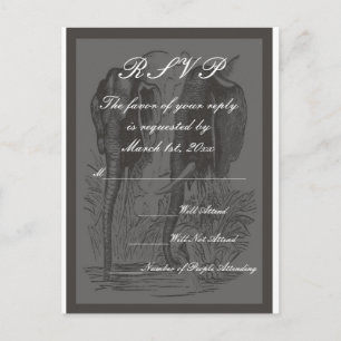 RSVP Elephant Wedding Invitation Postcard